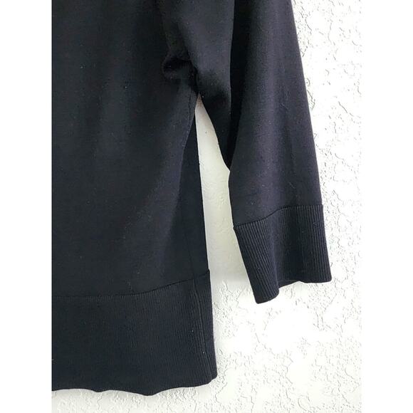TOP/BLOUSE-INC-INTERNATIONAL CONCEPTS-Black-Cowl Neck-Silk Blend-3/4 Sleeves-Lrg - Picture 4 of 14